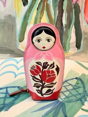 Kate Spade OOH LA LA Matryoshka Dollface Leather Coin Purse